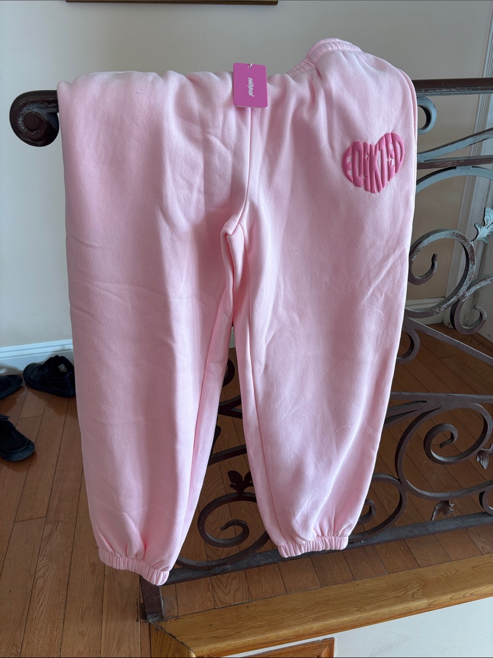 Edikted Jogger Baby Pink Sweatpants Size Medium NWT